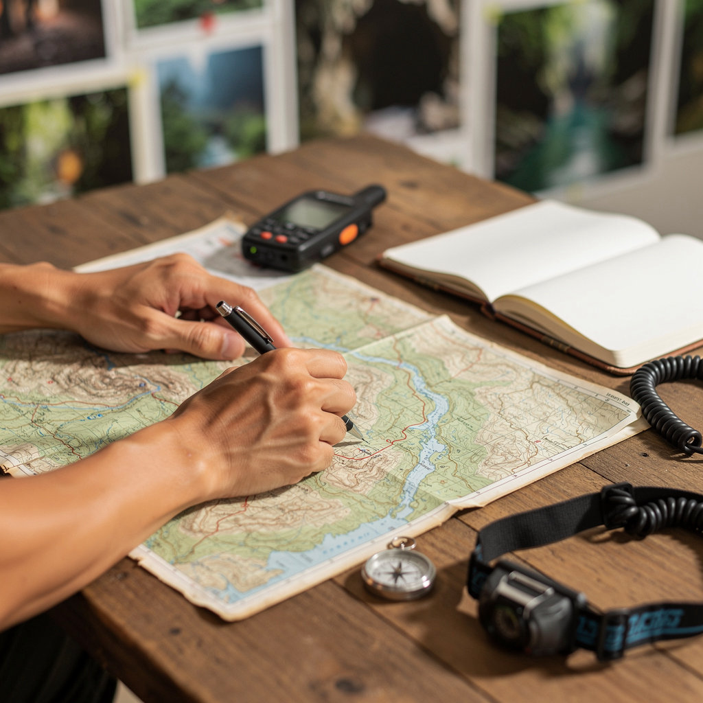 Konglor Lao Cave Tour local team and Khammouan limestone landscape
